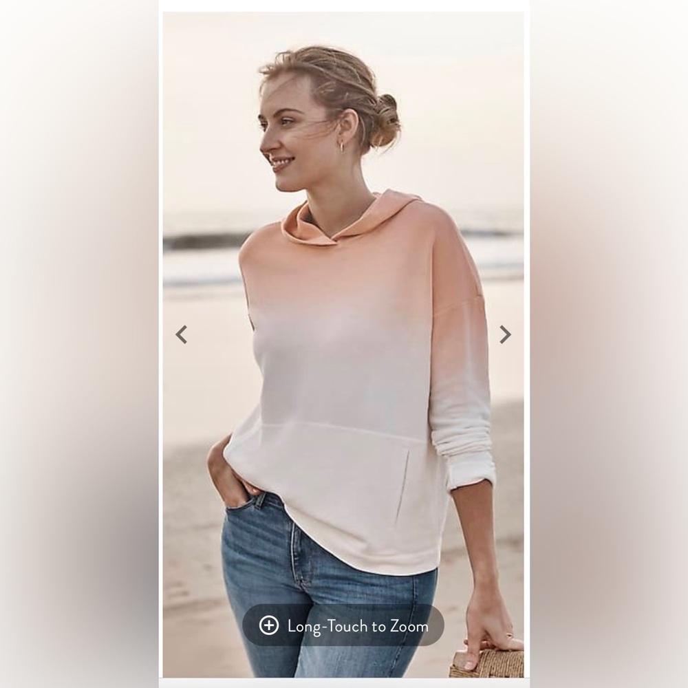 J.Jill pureJill peach ombré terry hoodie